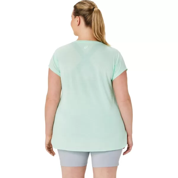 imageASICS Womens Heather Vneck Short Sleeve TOP ApparelMint Tint Heather