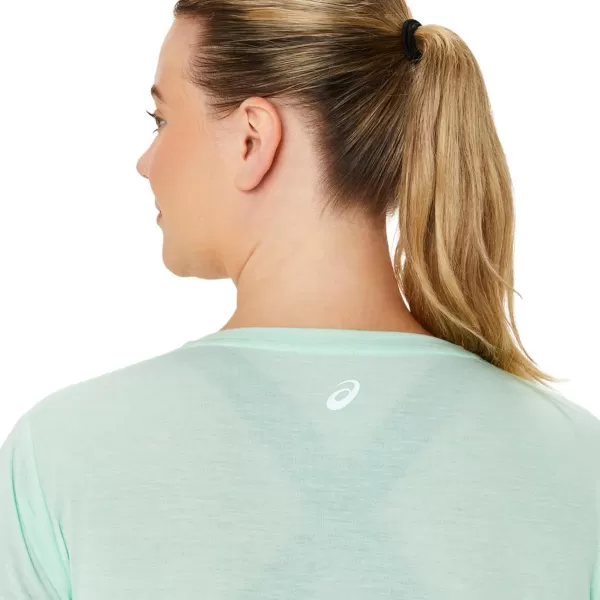 imageASICS Womens Heather Vneck Short Sleeve TOP ApparelMint Tint Heather