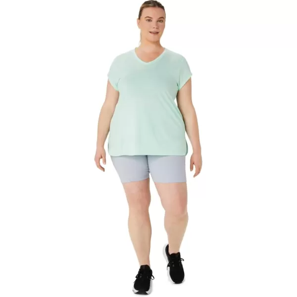 imageASICS Womens Heather Vneck Short Sleeve TOP ApparelMint Tint Heather