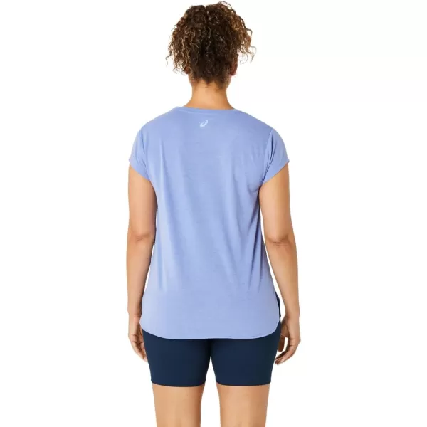 imageASICS Womens Heather Vneck Short Sleeve TOP ApparelViolet Storm Heather