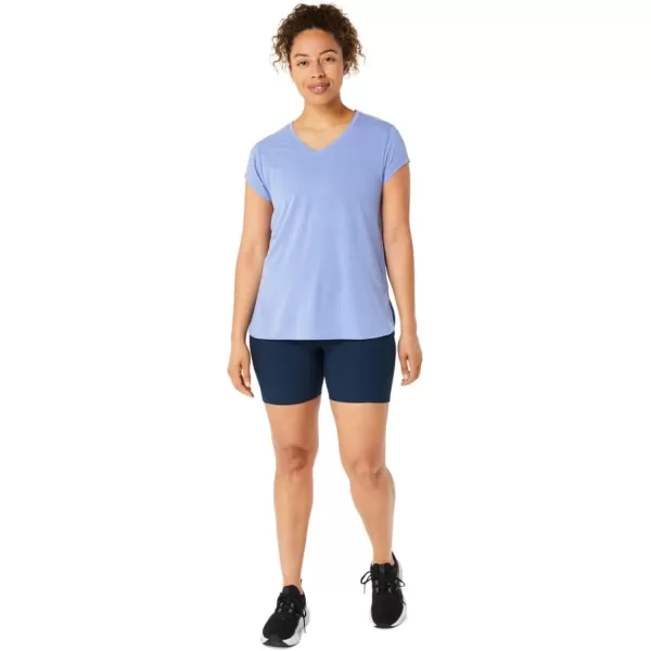 imageASICS Womens Heather Vneck Short Sleeve TOP ApparelViolet Storm Heather