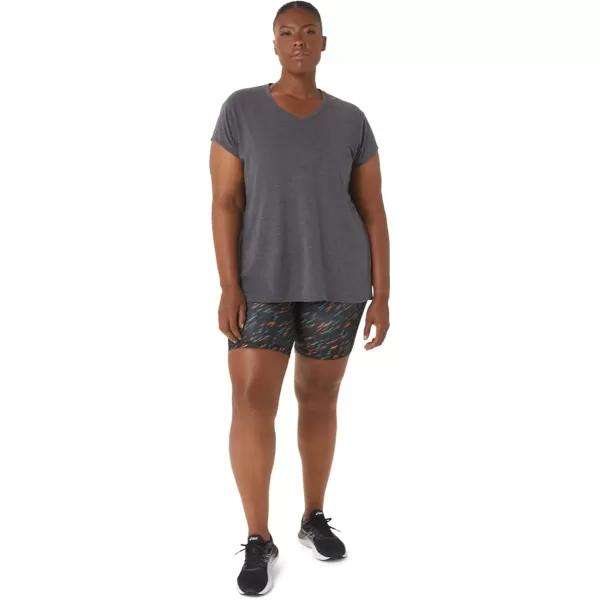 imageASICS Womens Heather Vneck TOP ApparelDark Grey Heather
