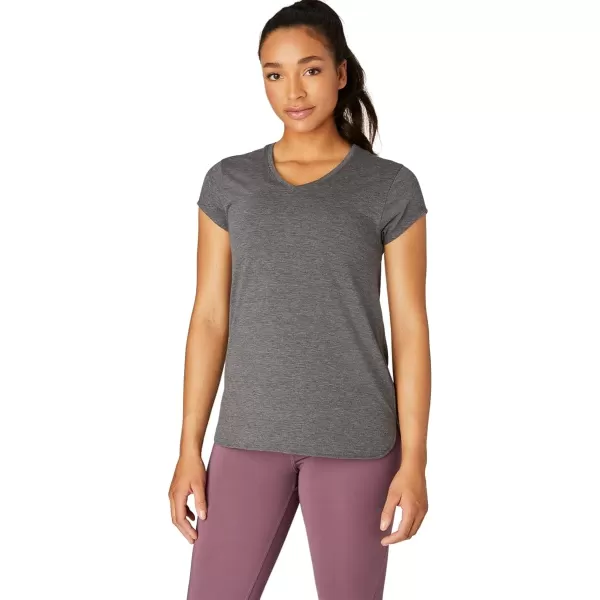imageASICS Womens Heather Vneck TOP ApparelDark Grey Heather