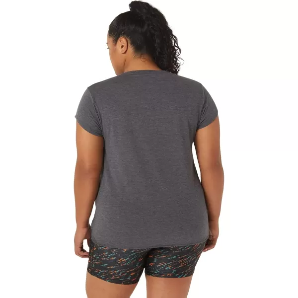 imageASICS Womens Heather Vneck TOP ApparelDark Grey Heather