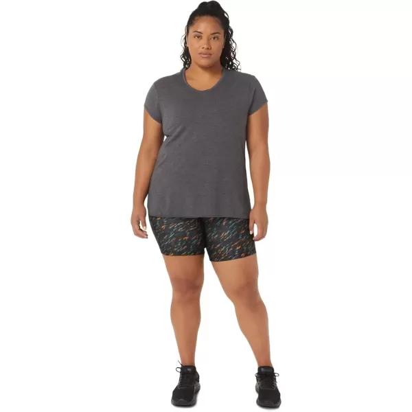imageASICS Womens Heather Vneck TOP ApparelDark Grey Heather