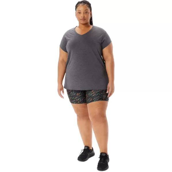 imageASICS Womens Heather Vneck TOP ApparelDark Grey Heather