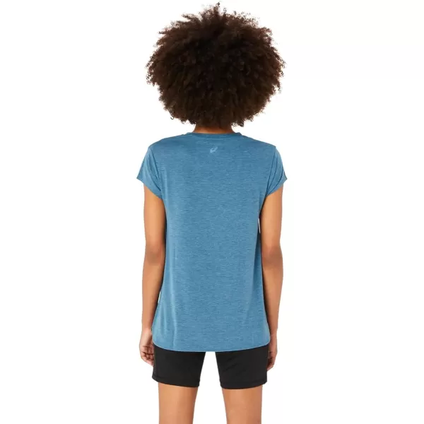 imageASICS Womens Heather Vneck TOP ApparelGloomy Sea Heather