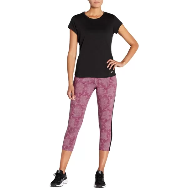 imageASICS Womens Kate Mesh Capri Running ApparelPurple OxideDried Berry Linear Eclipse