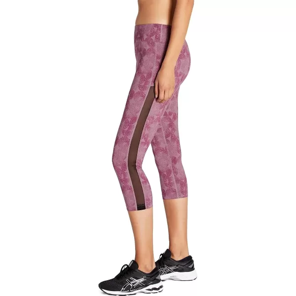 imageASICS Womens Kate Mesh Capri Running ApparelPurple OxideDried Berry Linear Eclipse