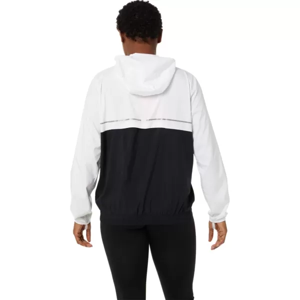 imageASICS Womens LITESHOW JACKET Running ApparelBrilliant WhiteLime Green