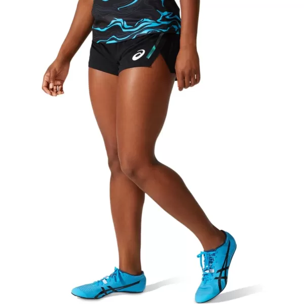 imageASICS Womens Light Knit Short Track  Field ApparelPerformance Black