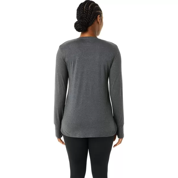 imageASICS Womens Long Sleeve Heather TOP Training ApparelDark Grey Heather
