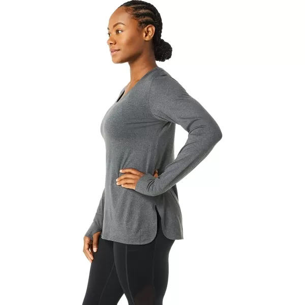 imageASICS Womens Long Sleeve Heather TOP Training ApparelDark Grey Heather