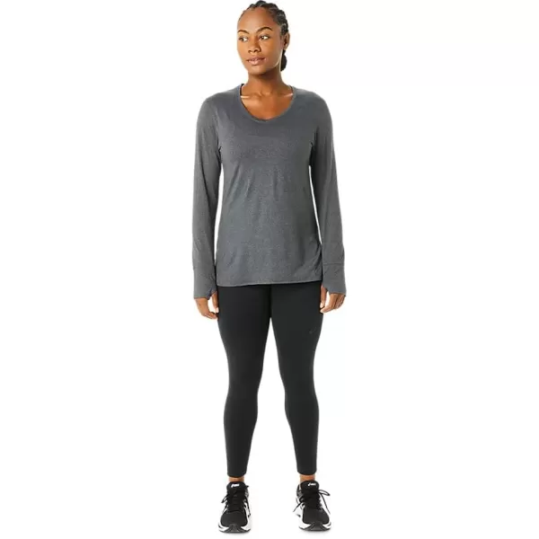 imageASICS Womens Long Sleeve Heather TOP Training ApparelDark Grey Heather