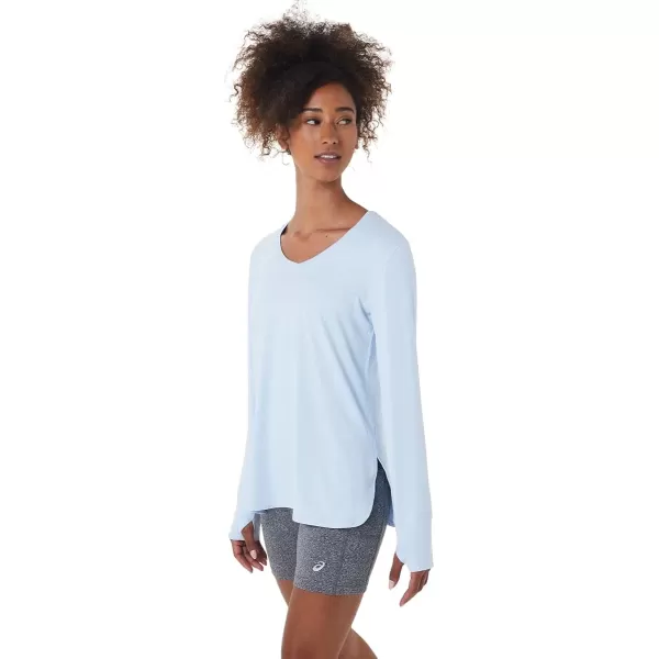 imageASICS Womens Long Sleeve Heather TOP Training ApparelSoft Sky Heather