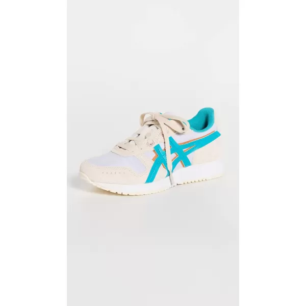 imageASICS Womens Lyte Classic Sportstyle ShoeBeigeBlueOrange