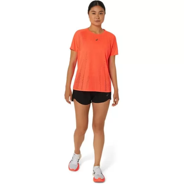 imageASICS Womens METARUN Short Sleeve TOP ApparelSunrise Red
