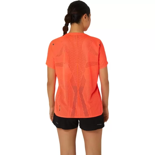 imageASICS Womens METARUN Short Sleeve TOP ApparelSunrise Red