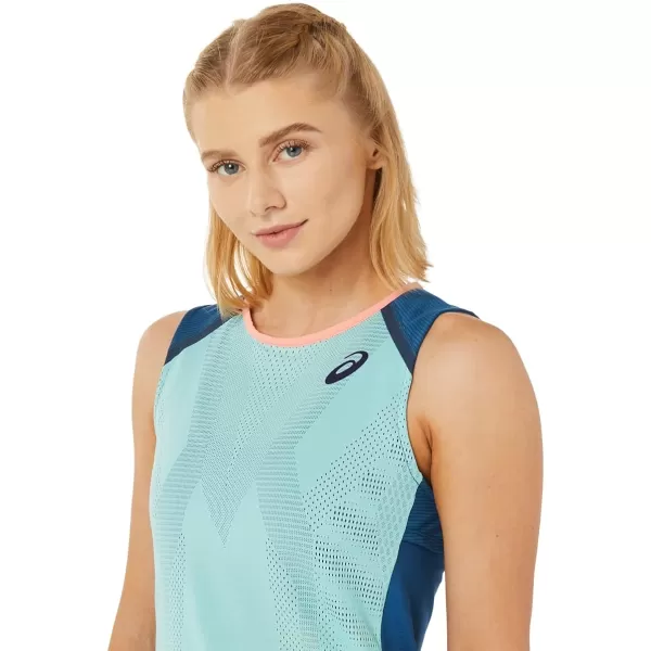 imageASICS Womens Match ACTIBREEZE Tank Tennis ApparelOasis GreenLight Indigo