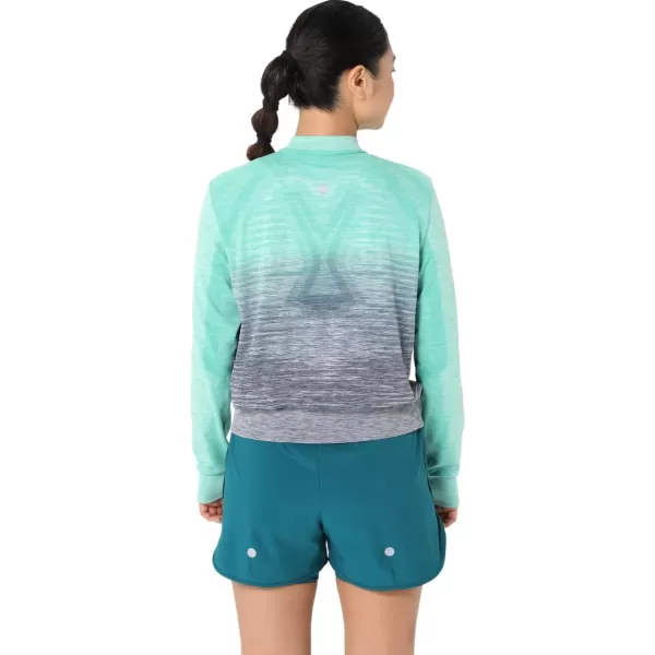 imageASICS Womens NAGINO RUN SEAMLESS JACKET ApparelAurora GreenBlue Expanse