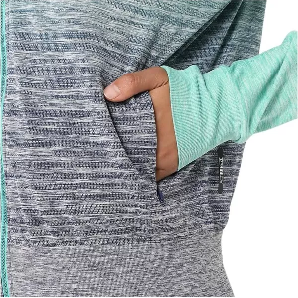 imageASICS Womens NAGINO RUN SEAMLESS JACKET ApparelAurora GreenBlue Expanse