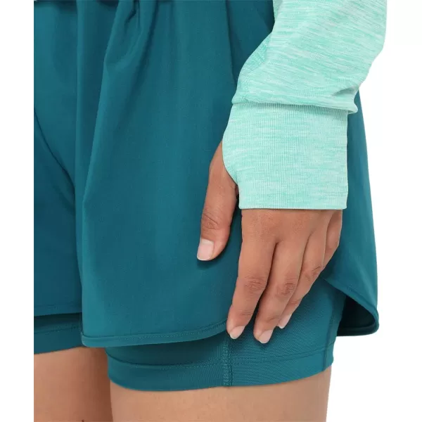imageASICS Womens NAGINO RUN SEAMLESS JACKET ApparelAurora GreenBlue Expanse