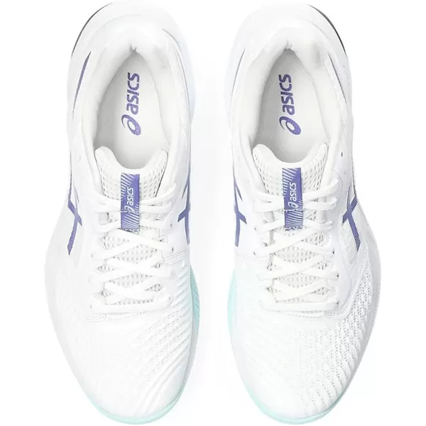 imageASICS Womens Netburner Ballistic FlyteFoam 3 Volleyball ShoesWhiteBlue Violet