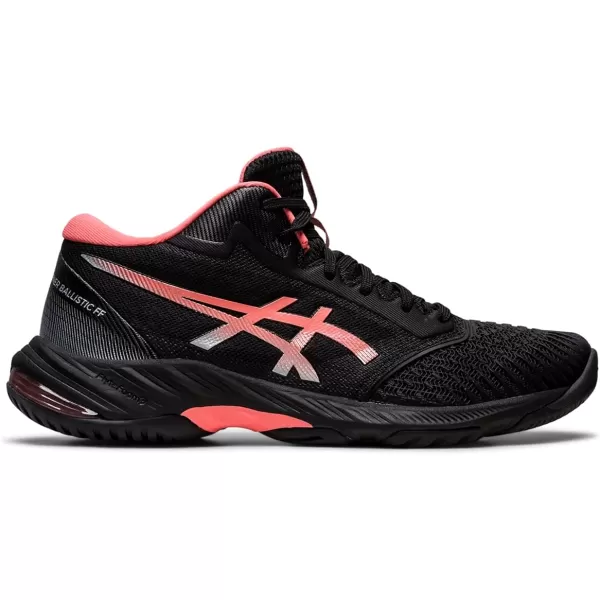 imageASICS Womens Netburner Ballistic FlyteFoam Mid Top 3 Volleyball ShoesBlackPapaya