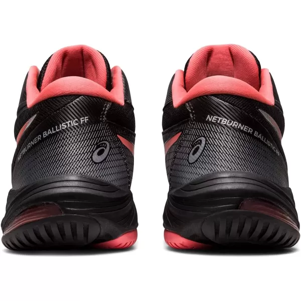 imageASICS Womens Netburner Ballistic FlyteFoam Mid Top 3 Volleyball ShoesBlackPapaya