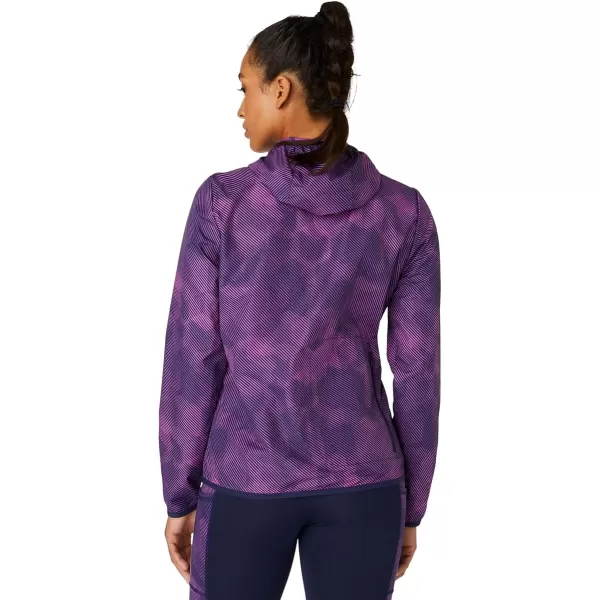imageASICS Womens PACKABLE JACKET Running ApparelDigital Grape PrintPeacoat