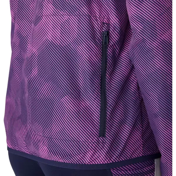 imageASICS Womens PACKABLE JACKET Running ApparelDigital Grape PrintPeacoat