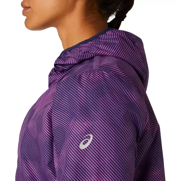 imageASICS Womens PACKABLE JACKET Running ApparelDigital Grape PrintPeacoat