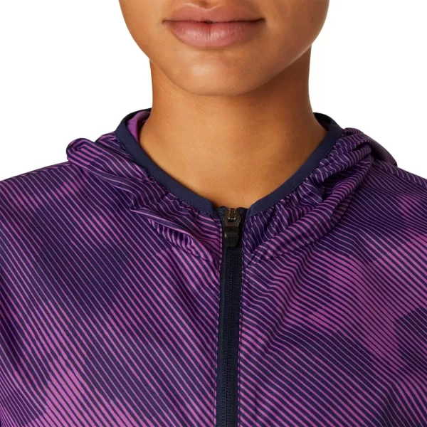 imageASICS Womens PACKABLE JACKET Running ApparelDigital Grape PrintPeacoat