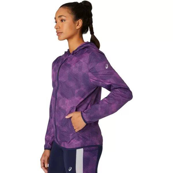 imageASICS Womens PACKABLE JACKET Running ApparelDigital Grape PrintPeacoat