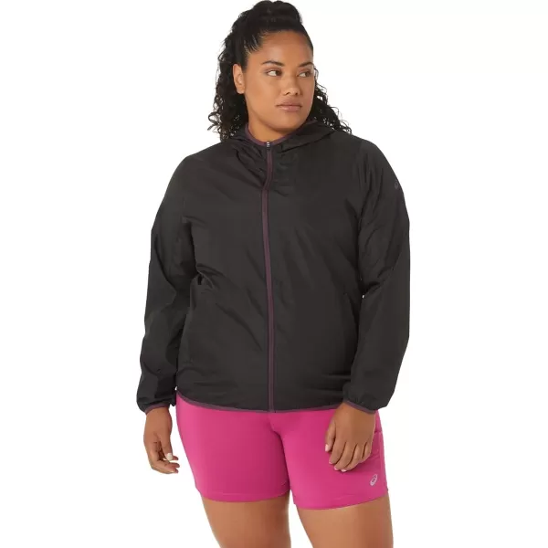 imageASICS Womens PACKABLE JACKET Running ApparelPerformance BlackDeep Plum