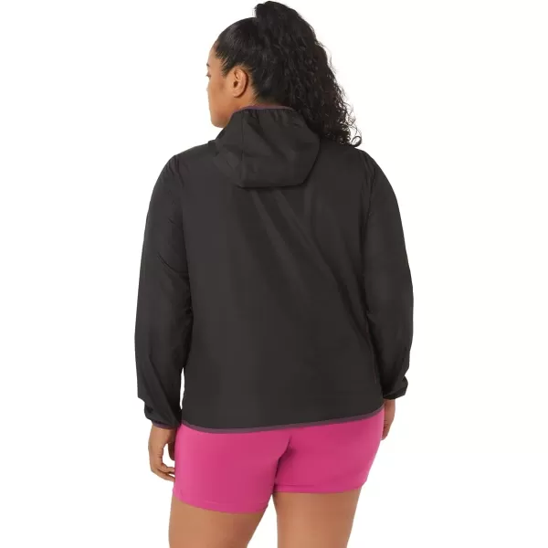 imageASICS Womens PACKABLE JACKET Running ApparelPerformance BlackDeep Plum