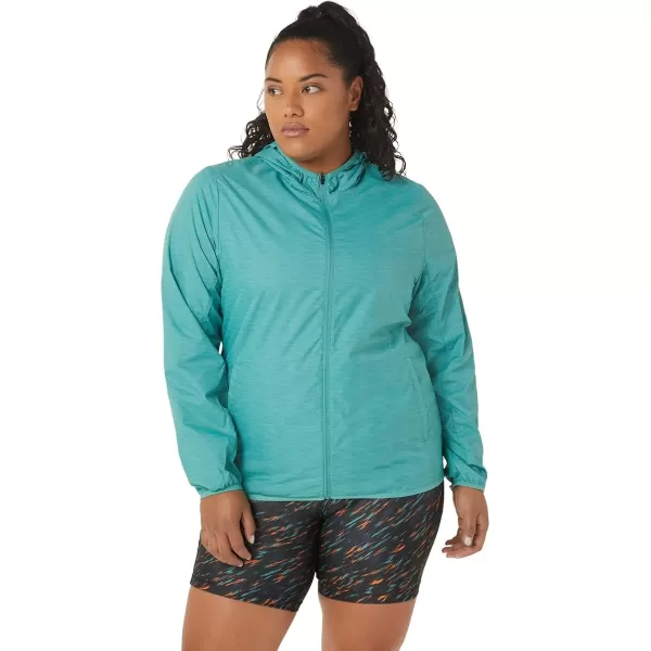 imageASICS Womens PACKABLE JACKET Running ApparelSage SpacedyeClear Blue