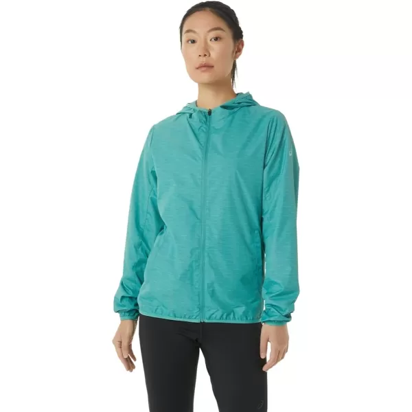 imageASICS Womens PACKABLE JACKET Running ApparelSage SpacedyeClear Blue