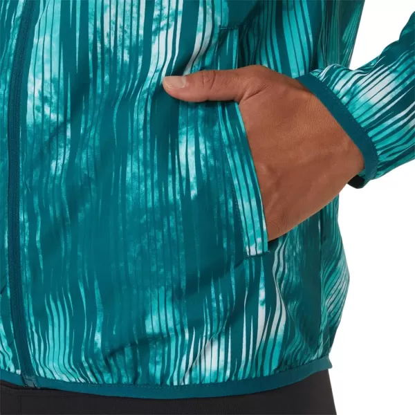 imageASICS Womens PACKABLE JACKET Running ApparelSea Glass Tie Dye Print