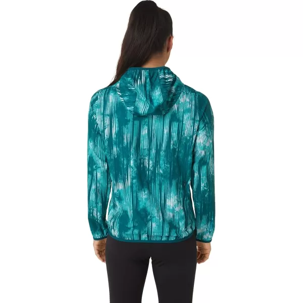 imageASICS Womens PACKABLE JACKET Running ApparelSea Glass Tie Dye Print