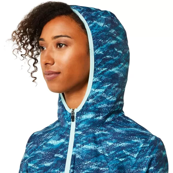 imageASICS Womens PACKABLE JACKET Running ApparelTeal PrintFresh Ice