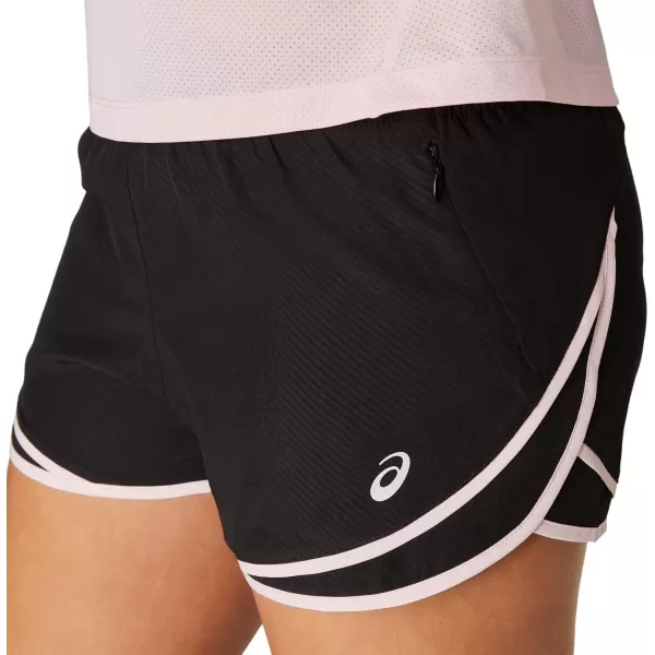 imageASICS Womens PR Lyte 25IN Run Short Running ApparelPerformance Black EmbossPink Salt