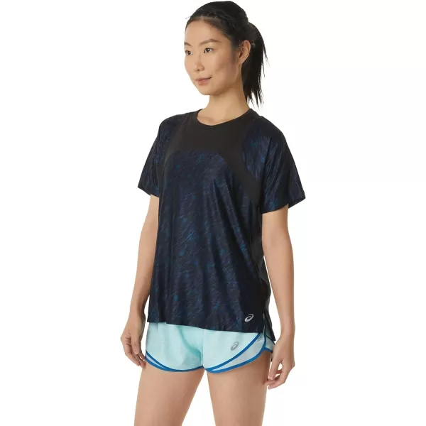 imageASICS Womens PR Lyte Run Short Sleeve ApparelNight ShadeLake Drive Print
