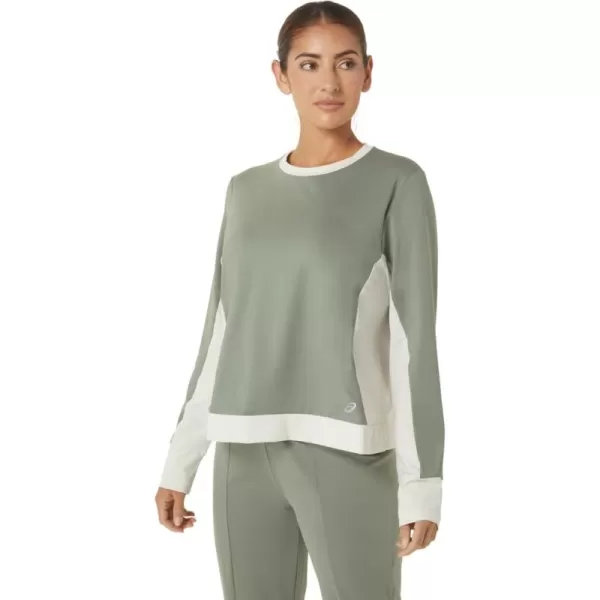 imageASICS Womens REPURPOSED Flare TOP Training ApparelLichen GreenBirch