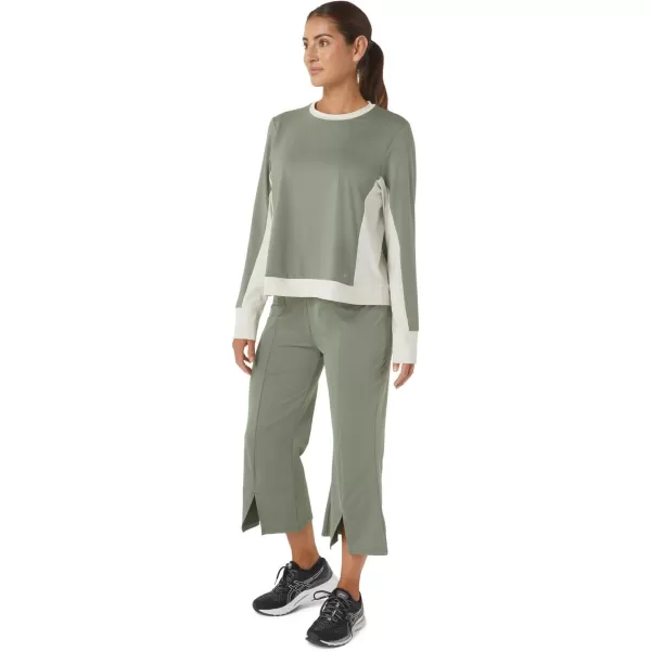 imageASICS Womens REPURPOSED Flare TOP Training ApparelLichen GreenBirch