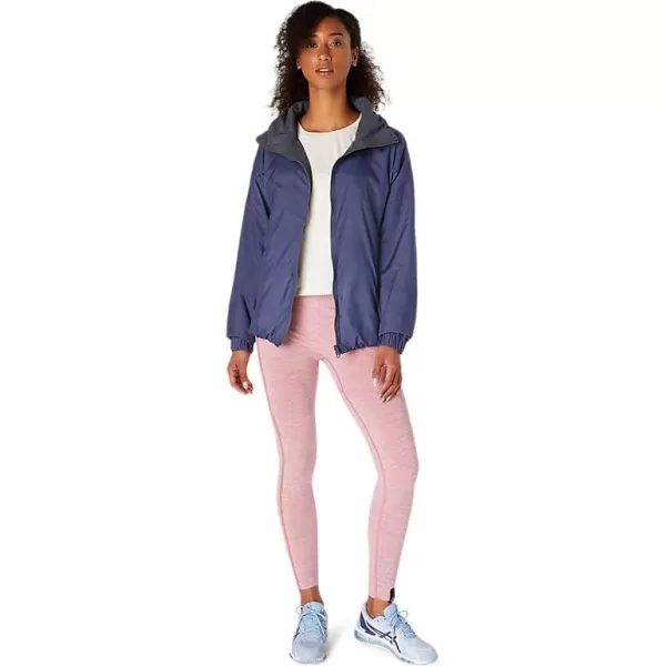 imageASICS Womens REVERSIBLE JACKET Running ApparelThunder BlueCarrier Grey