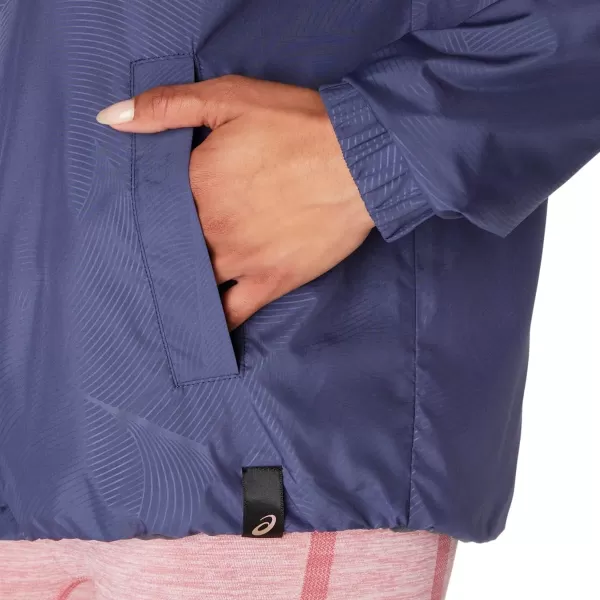 imageASICS Womens REVERSIBLE JACKET Running ApparelThunder BlueCarrier Grey