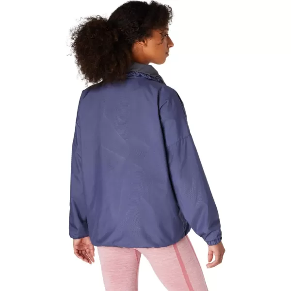 imageASICS Womens REVERSIBLE JACKET Running ApparelThunder BlueCarrier Grey