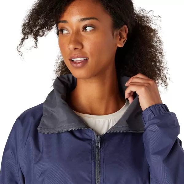 imageASICS Womens REVERSIBLE JACKET Running ApparelThunder BlueCarrier Grey