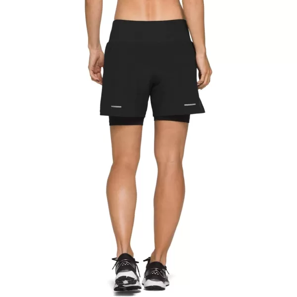 imageASICS Womens Road 2N1 55IN Short Running ApparelPerformance Black